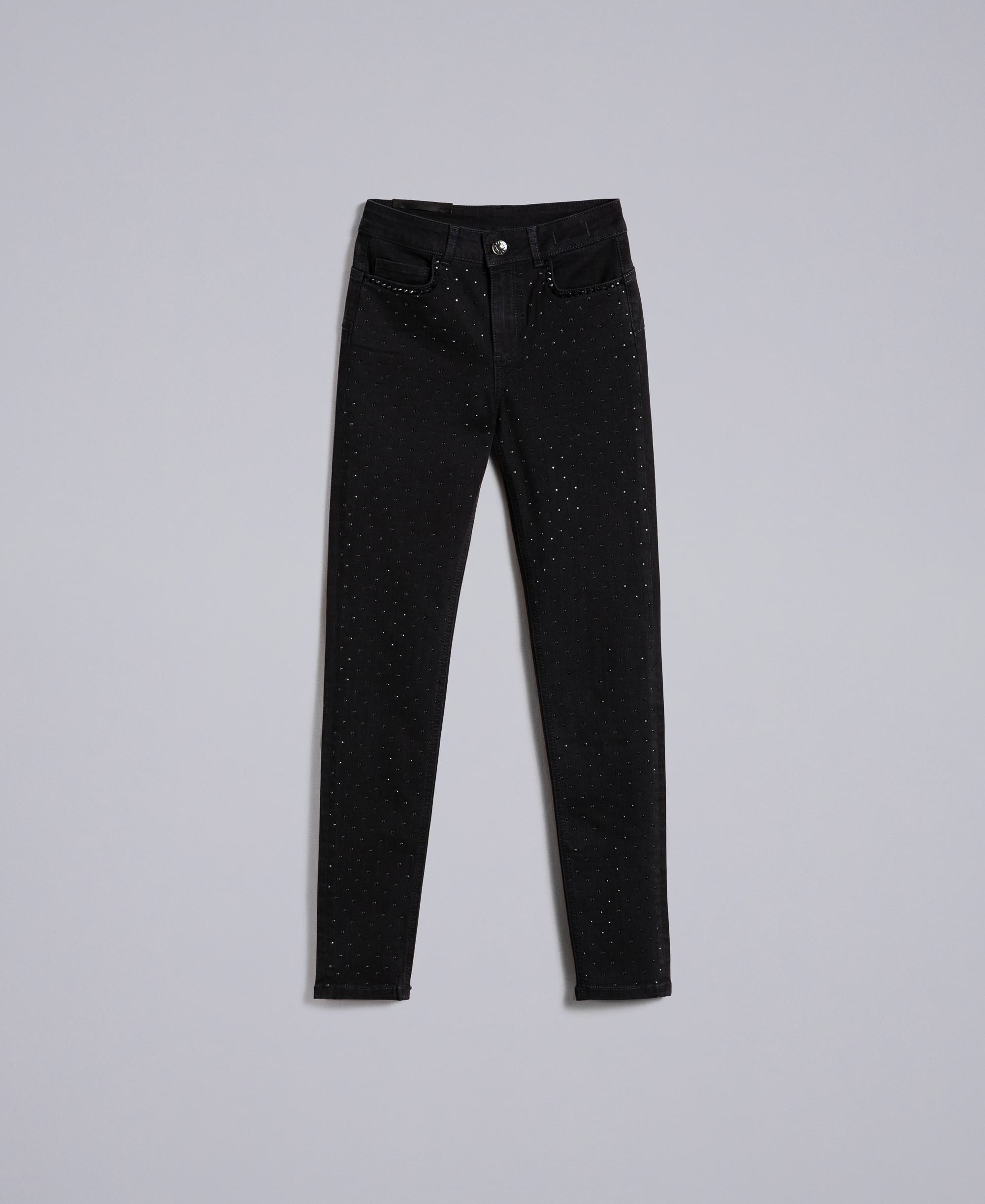 black jeans with rhinestones