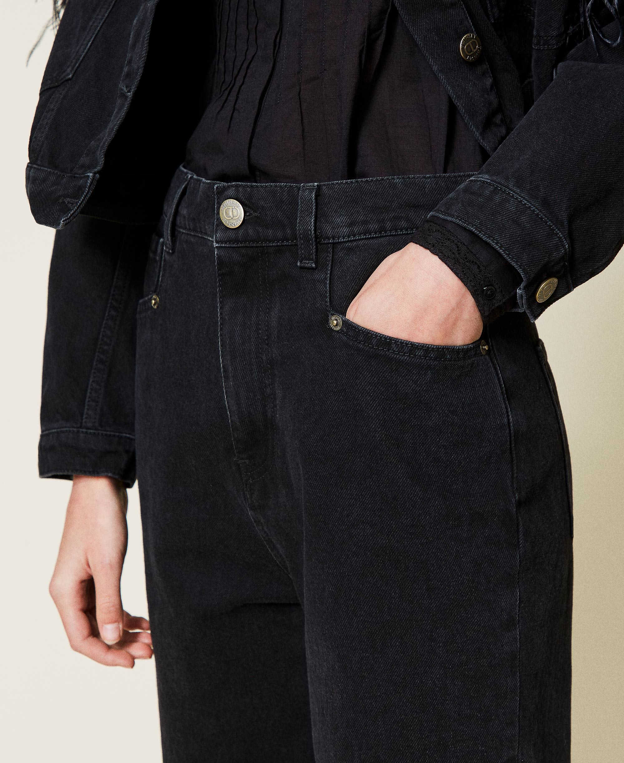 five button high waisted jeans