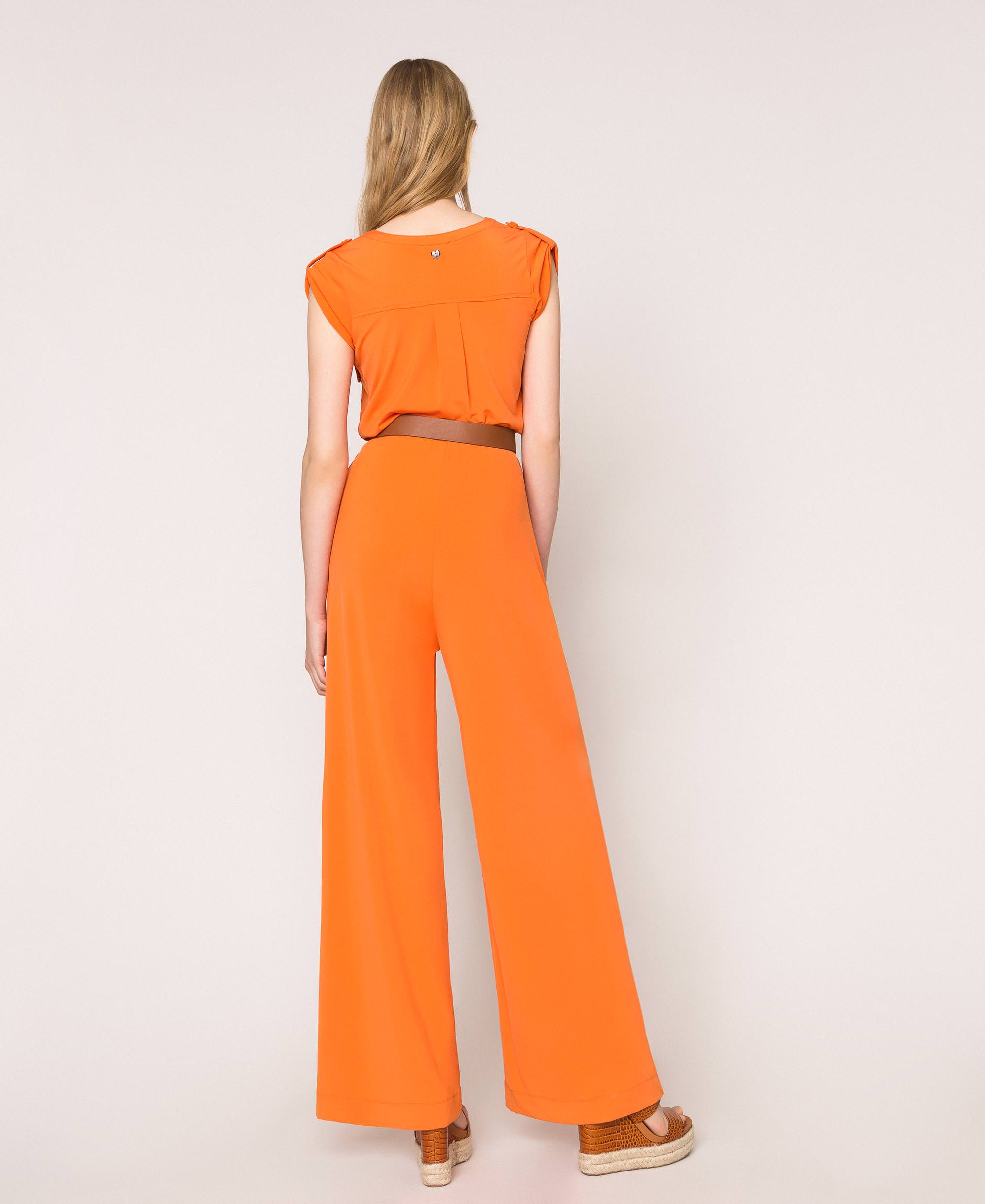 orange leather jumpsuit